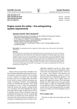 Engine Rooms Fire Safety – Fire-Extinguishing System Requirements