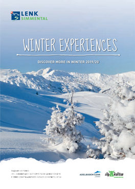 Winter Experiences Discover More in Winter 2019/20