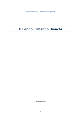 Elenco Sommario Fondo Bianchi