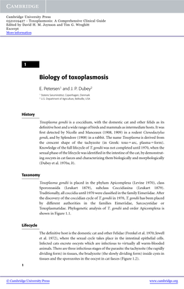 Biology of Toxoplasmosis