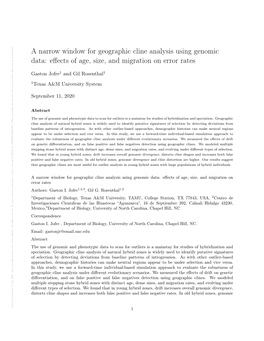 A Narrow Window for Geographic Cline Analysis Using Genomic