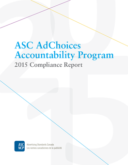 Adchoices Accountability Program: 2015 Compliance Report 1 Overview Data for IBA Purposes on the Website