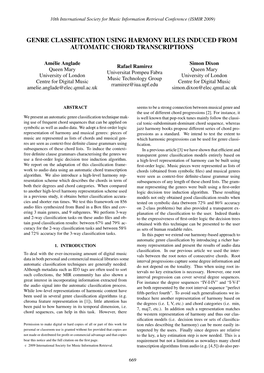 Genre Classification Using Harmony Rules Induced from Automatic Chord Transcriptions