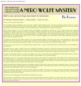 Wolfe Pack -- Official Site of the Nero Wolfe Society