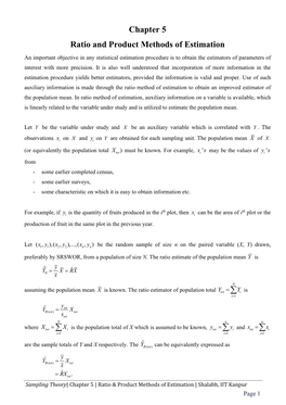 Bias and Mean Squared Error of Ratio Estimator