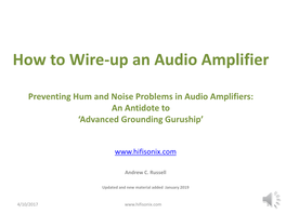 How to Wire-Up an Audio Amplifier