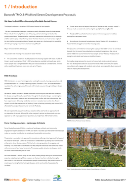 Bancroft TMO & Wickford Street Development Proposals