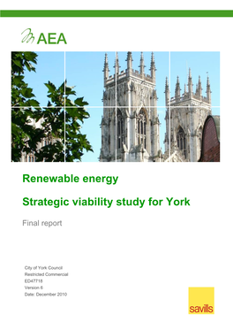 Renewable Energy Strategic Viability Study for York Final Report