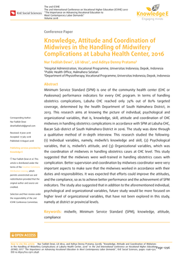 Knowledge, Attitude and Coordination of Midwives in the Handling Of
