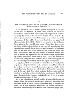 THE PREHISTORIC FORTS, &C., of AYRSHIRE. by D. CHRISTISON