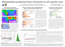 Synechococcus Replication Rates Measured by Irep Ture and Light Levels, While in Summer High Light and Tempara- Ture and Low Nutrient Concentrations Were Prevalent