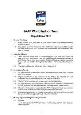 IAAF World Indoor Tour Regulations 2016