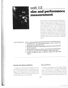 Unit 12 Size and Performance Measurement