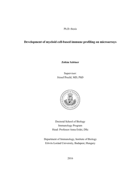 Development of Myeloid Cell-Based Immune Profiling on Microarrays