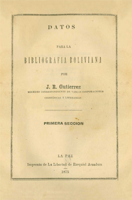 Parte Primera Bibliografia Boliviana