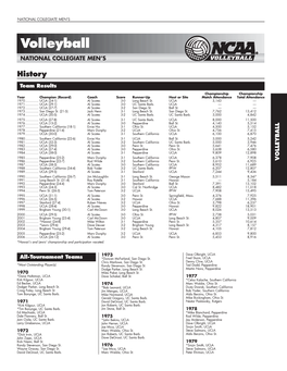 2006 NCAA Men's Volleyball Championship Tournament Records