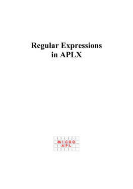 Regular Expressions in APLX