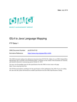 IDL4 to Java Language Mapping