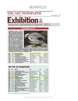 “Exhibition & Museum Attendance Figures 2011,” the Art Newspaper