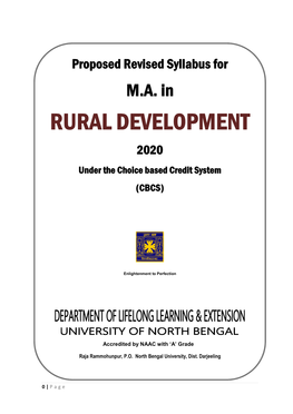 RURAL DEVELOPMENT 2020 Under the Choice Based Credit System (CBCS)