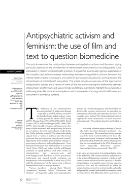 Antipsychiatric Activism and Feminism: the Use of Film and Text to Question