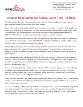 Everest Base Camp and Gokyo Lakes Trek - 18 Days