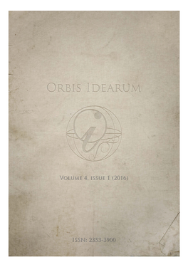 ORBIS IDEARUM European Journal of the History of Ideas