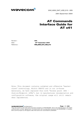 AT Commands Interface Guide X41c