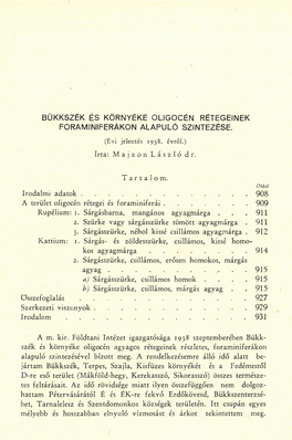 A Magyar Állami Földtani Intézet Évi Jelentése (1936-38) 2.Sz