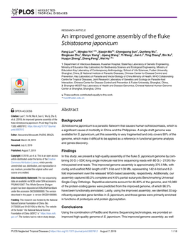 An Improved Genome Assembly of the Fluke Schistosoma Japonicum