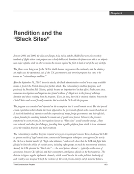 Rendition and the “Black Sites”