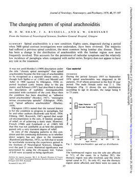 The Changing Pattern of Spinal Arachnoiditis