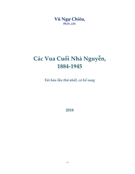 Các Vua Cuối Nhà Nguyễn, 1884-1945