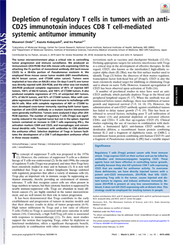 Depletion of Regulatory T Cells in Tumors with an Anti-CD25