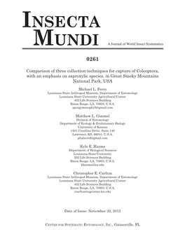 Insecta Mundi a Journal of World Insect Systematics 0261