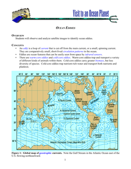 1 Students Will Observe and Analyze Satellite Images to Identify Ocean Eddies. • an Eddy Is a Loop of Current That Is Cut