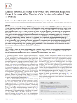 Kaposi's Sarcoma-Associated Herpesvirus Viral Interferon