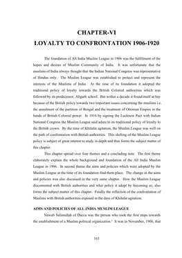 Chapter-Vi Loyalty to Confrontation 1906-1920