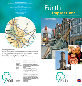 Stadt Fürth, Referat Für Wirtschaft, Wissenschaft, Stadtentwicklung Und Lie- Genschaften – Tourist-Information Fürth – Cartographic Database: Stadtplanungsamt/Abt