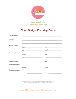 Floral Budget Planning Guide