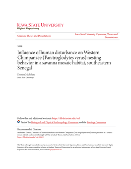 Influence of Human Disturbance on Western Chimpanzee (Pan