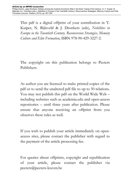 This Pdf Is a Digital Offprint of Your Contribution in Y
