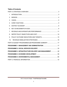 Table of Contents PART A: STRATEGIC OVERVIEW