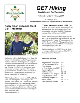 GET Newsletter Volume 6-Number 1 February 2017