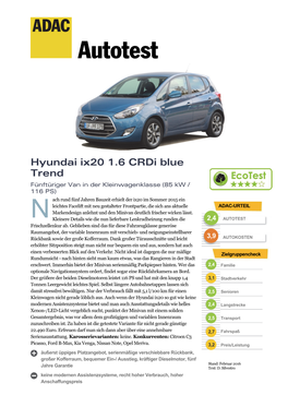 Hyundai Ix20 1.6 Crdi Blue Trend
