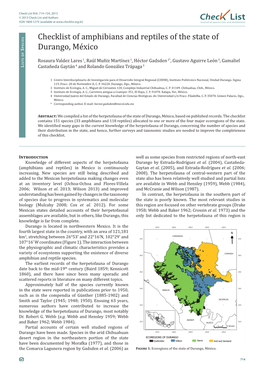 Check List 9(4): 714–724, 2013 © 2013 Check List and Authors Chec List ISSN 1809-127X (Available at Journal of Species Lists and Distribution