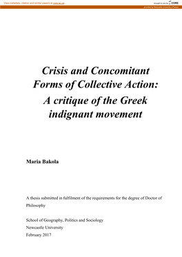 A Critique of the Greek Indignant Movement