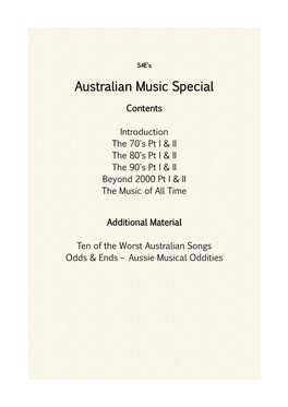Australian Music Special
