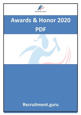 Awards & Honor 2020