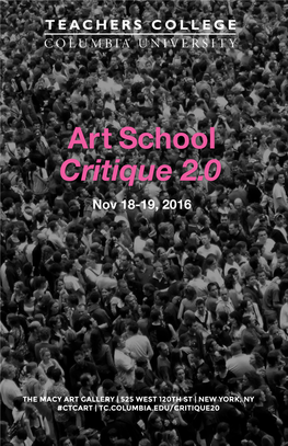 Art School Critique 2.0 Nov 18-19, 2016